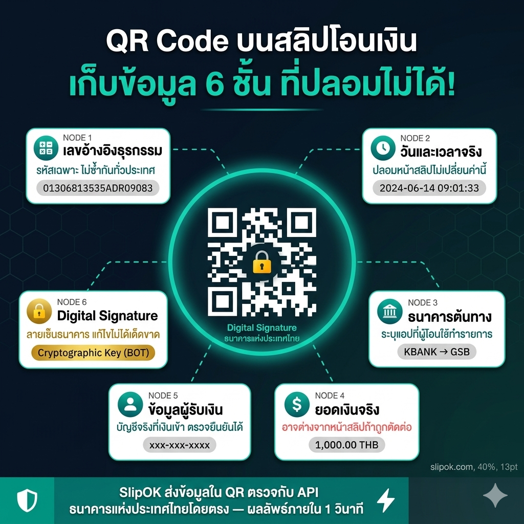 QR code บนสลิป เก็บข้อมูลอะไรไว้บ้าง