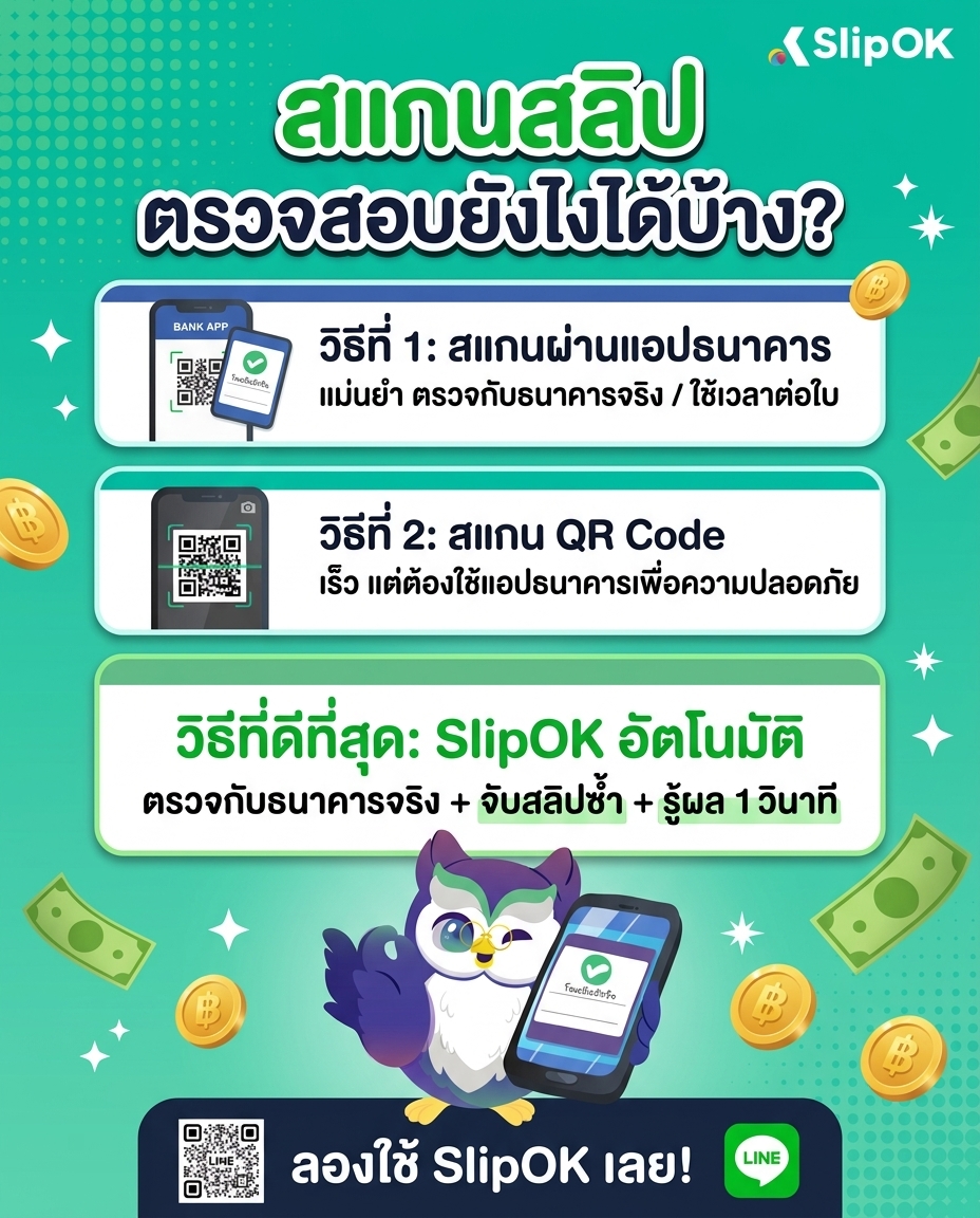 วิธีการ สแกนสลิป ตรวจสอบสลิปโอนเงินธนาคาร ทำได้อย่างไร?